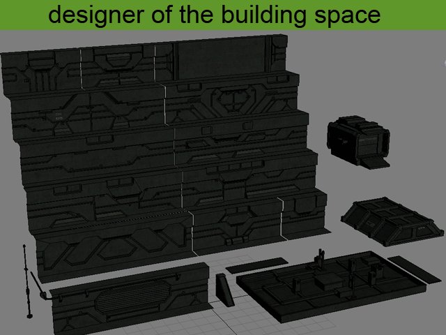 designer of the building space Model 3D .c4d .max .obj .3ds .fbx .stl .blend 