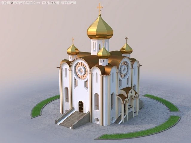 templo ortodoxo Modelo 3D .c4d .max .obj .3ds .fbx .stl .blend