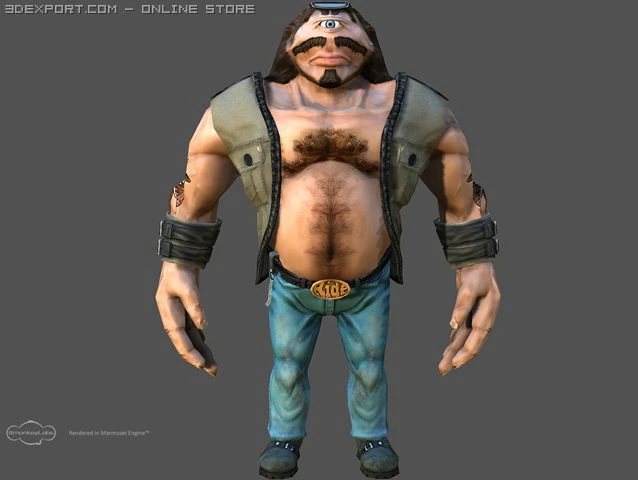 cyclops biker 3D Model .c4d .max .obj .3ds .fbx .stl .blend