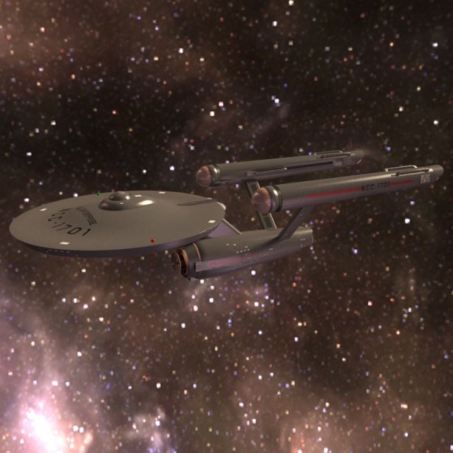 photo realistic uss enterprise ncc-1701 3D Модель .c4d .max .obj .3ds .fbx .stl .blend 