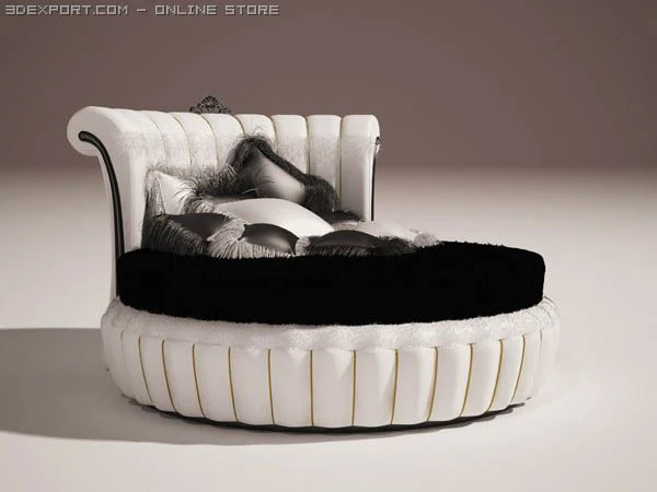 glamorous bed 3D Model .c4d .max .obj .3ds .fbx .stl .blend 