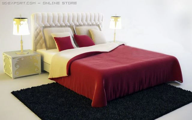 artdeco bed 3D Model .c4d .max .obj .3ds .fbx .stl .blend 