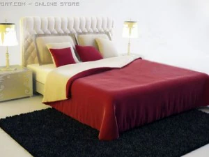 Artdeco-Bett 3D Modell