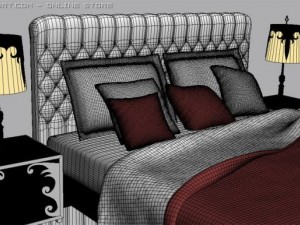 artdeco bed Modèle 3D