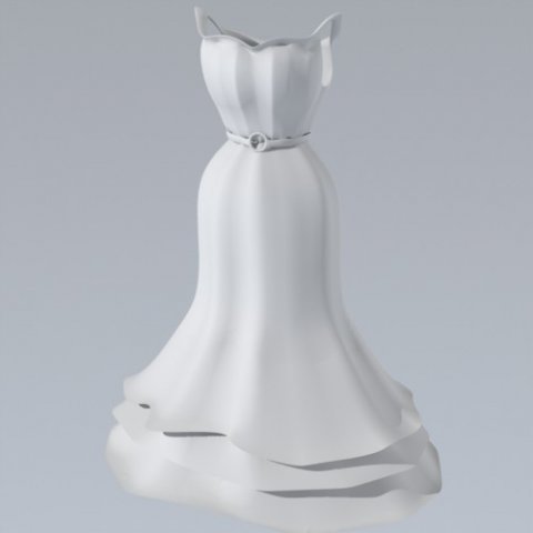 dress formal ruffle bottom gown Modelo 3D .c4d .max .obj .3ds .fbx .stl .blend 