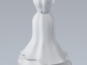 dress formal ruffle bottom gown Modèle 3D