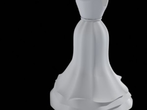 dress formal ruffle bottom gown Modelo 3D