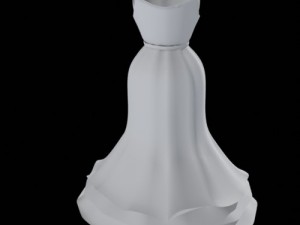 dress formal ruffle bottom gown Modelo 3D