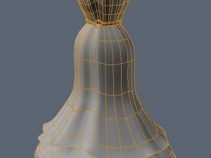 dress formal ruffle bottom gown Modelo 3D