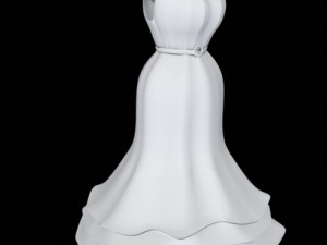 dress formal ruffle bottom gown Modelo 3D