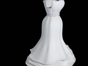 dress formal ruffle bottom gown Modelo 3D