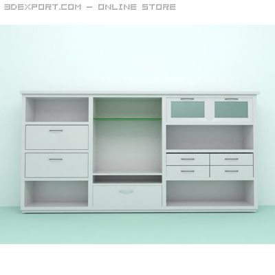 salon furniture shelf 3D Model .c4d .max .obj .3ds .fbx .stl .blend 