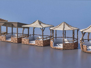 arbor models -5 different models low-poly Model 3D