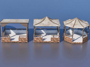 arbor models -5 different models low-poly Modelo 3D