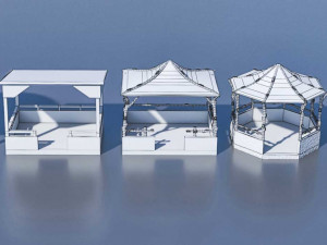 arbor models -5 different models low-poly Modelo 3D