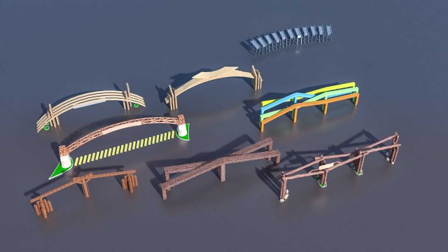 pack of different type of gate s vr - ar - low-poly 3D Model .c4d .max .obj .3ds .fbx .stl .blend 