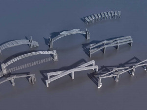 pack of different type of gate s vr - ar - low-poly 3D Model