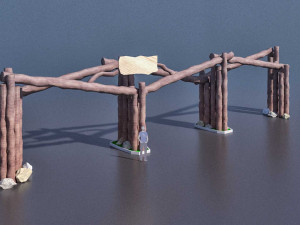 pack of different type of gate s vr - ar - low-poly 3D Model
