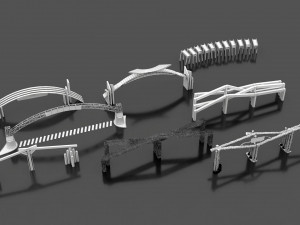pack of different type of gate s vr - ar - low-poly 3D Model