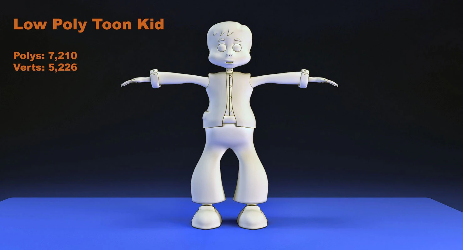 toon kid vr - ar - low-poly 3D Model .c4d .max .obj .3ds .fbx .stl .blend 