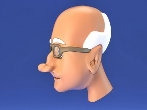 low poly toon old man face vr - ar - low-poly 3D मॉडल