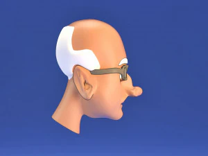 low poly toon old man face vr - ar - low-poly 3D Model