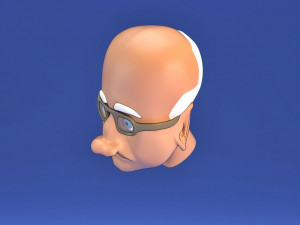 low poly toon old man face vr - ar - low-poly 3D मॉडल