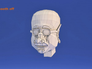 low poly toon old man face vr - ar - low-poly 3D मॉडल