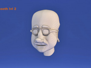 low poly toon old man face vr - ar - low-poly 3D मॉडल