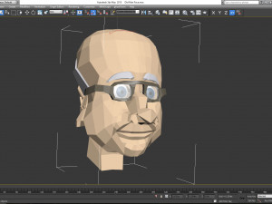 low poly toon old man face vr - ar - low-poly 3D मॉडल