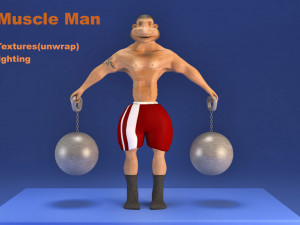 toon muscle man 3D Model