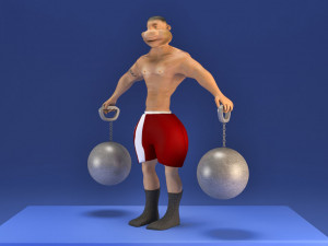 toon muscle man 3D Model