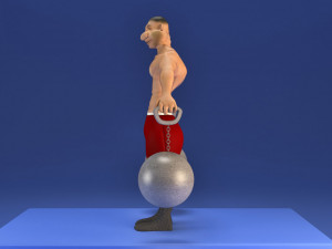 toon muscle man 3D Model