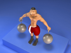 toon muscle man 3D Model