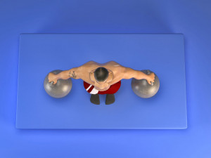 toon muscle man 3D Model
