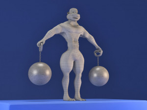 toon muscle man 3D Model
