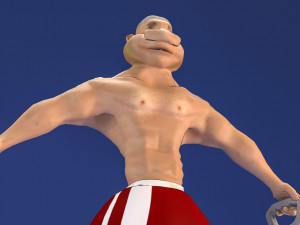 toon muscle man 3D Model