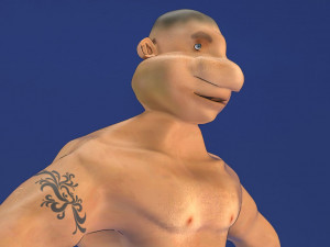 toon muscle man 3D Model