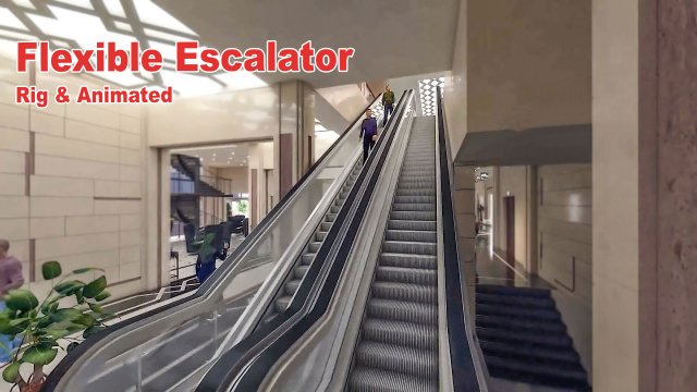 flexible escalator 3D Model .c4d .max .obj .3ds .fbx .stl .blend 