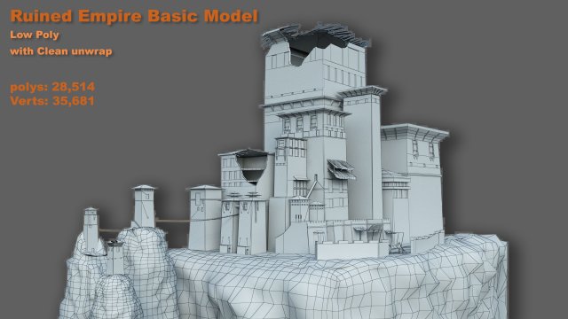 ruined empire basic model 3D मॉडल .c4d .max .obj .3ds .fbx .stl .blend 