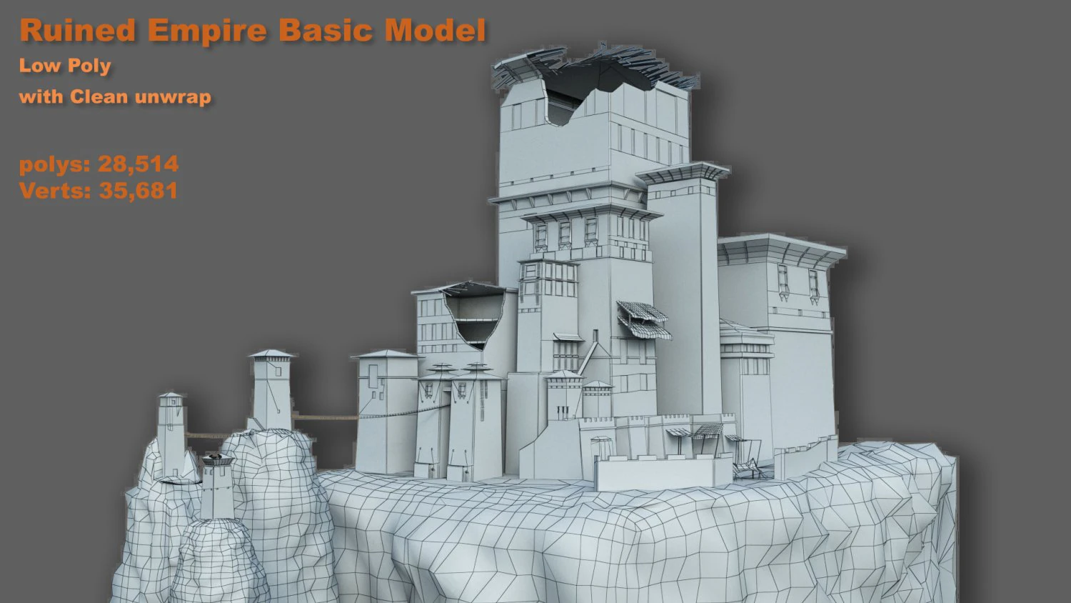 ruined empire basic model 3D Model .c4d .max .obj .3ds .fbx .stl .blend 