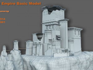 ruined empire basic model 3D Model
