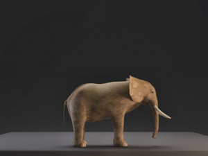 elephant mom and child vr - ar - low-poly Modèle 3D