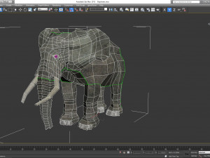 elephant mom and child vr - ar - low-poly Modèle 3D