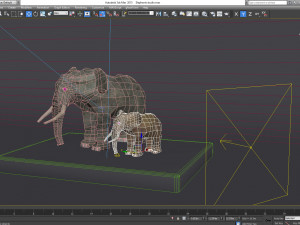 elephant mom and child vr - ar - low-poly Modèle 3D