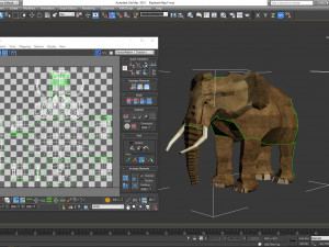 elephant mom and child vr - ar - low-poly Modèle 3D