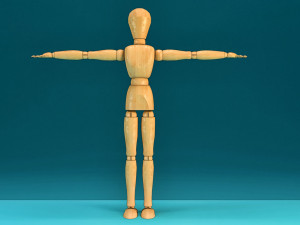 wooden character Model 3D