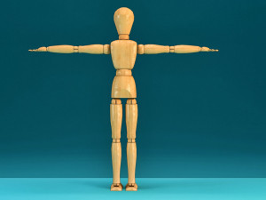 wooden character Model 3D