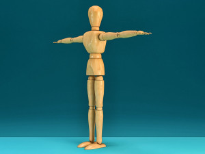 wooden character Model 3D