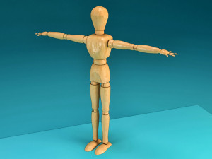 wooden character Model 3D
